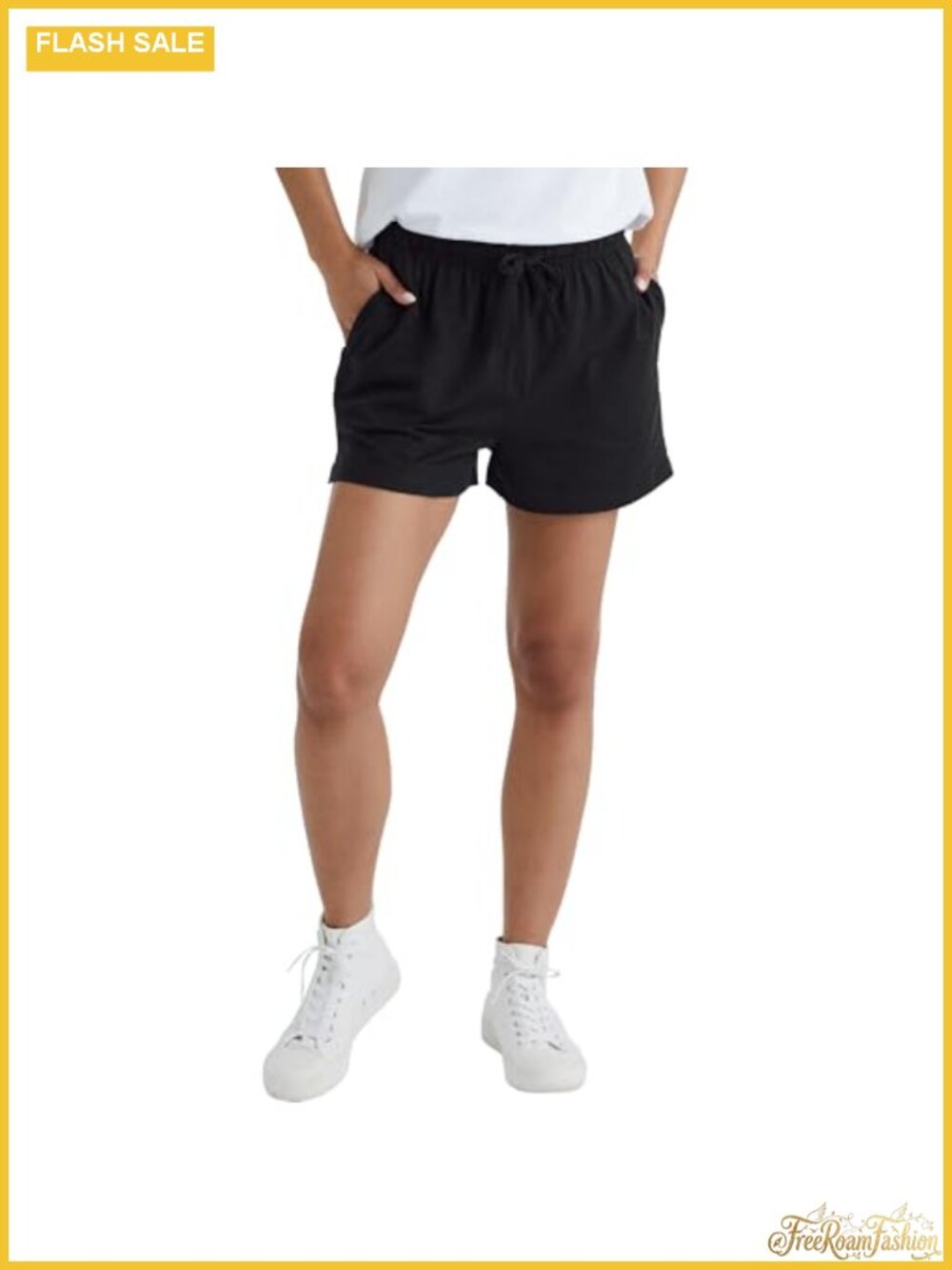 Women's Cotton Jersey Gym Shorts with Pockets, Adjustable Drawcord, 2.5"